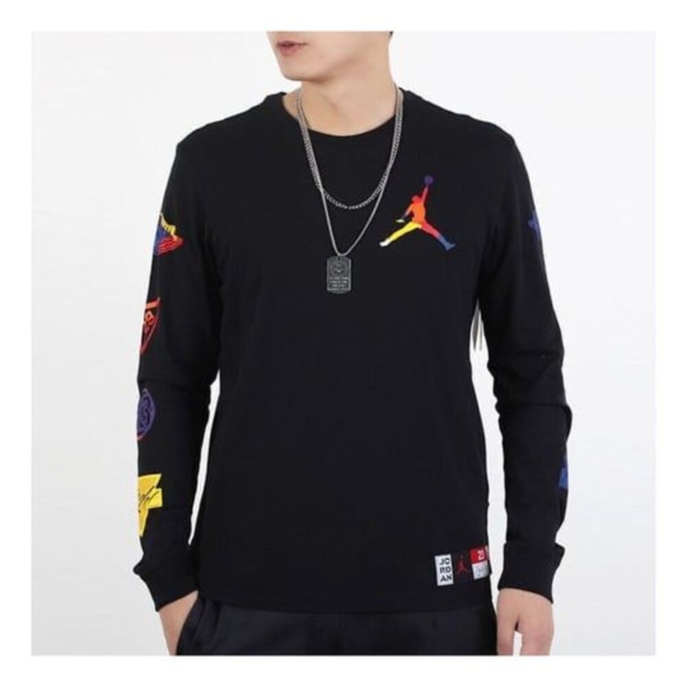 AIR JORDAN SHIRT SMALL JUMPMAN 'SPEED TO MARKET 23' BLACK RAINBOW LOGO GRAPHICS